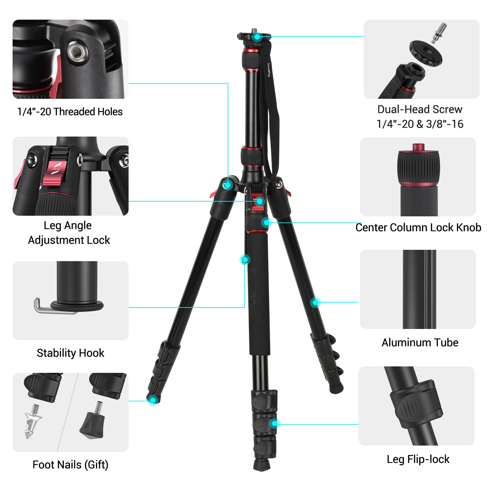 Foto 6 pulgar | Trípode Para Cámara Smallrig T-10, Trípode Y Monopié, Carga De 1,1 Kg - Venta Internacional.