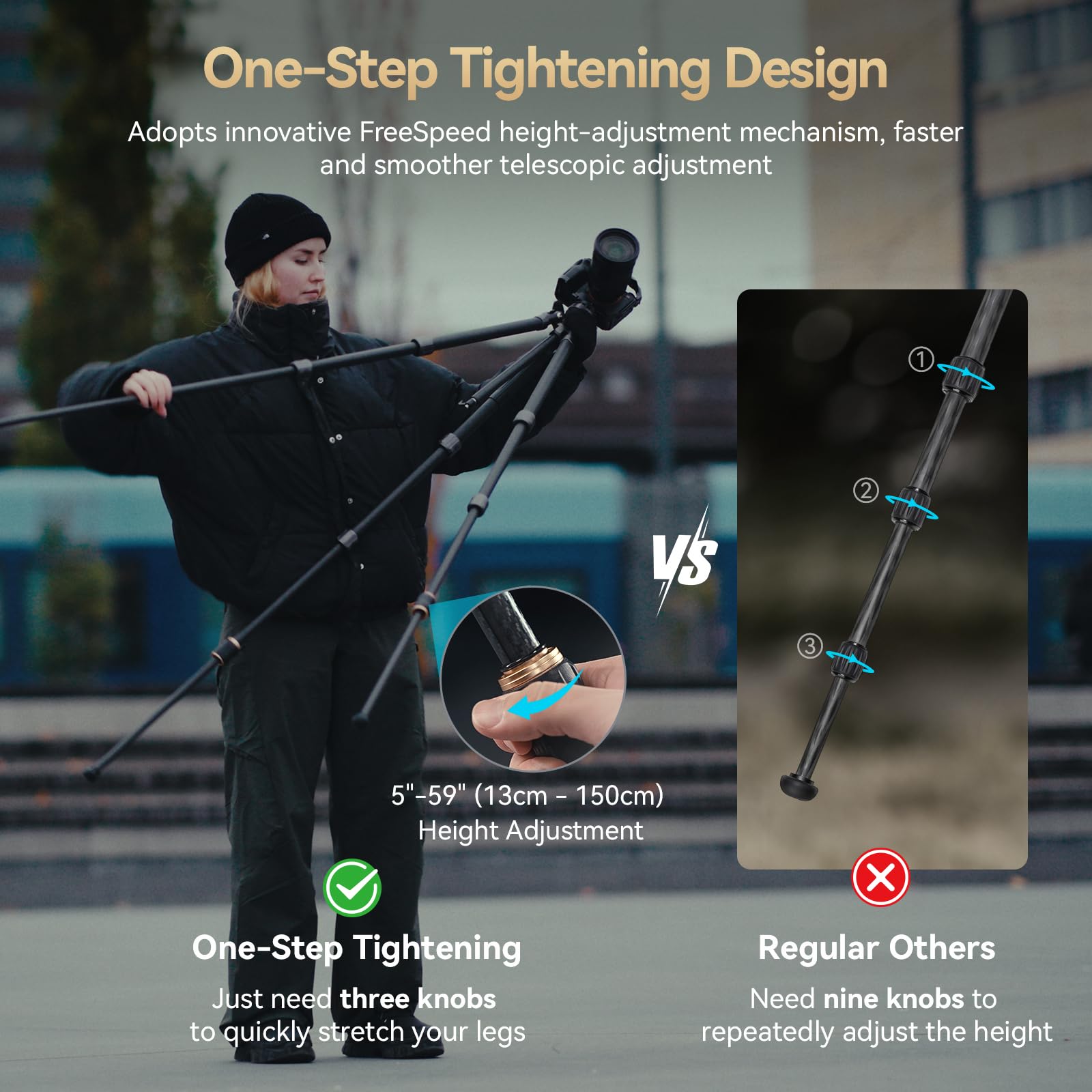 Foto 2 | Trípode Smallrig Ap-100 Freerover De Fibra De Carbono 150 Cm 15 Kg - Venta Internacional.