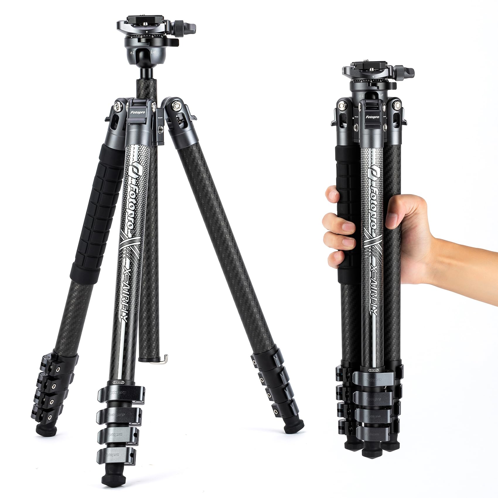 Trípode Fotopro X-airfly De Fibra De Carbono De 160 Cm Con Cabeza Esférica - Venta Internacional.