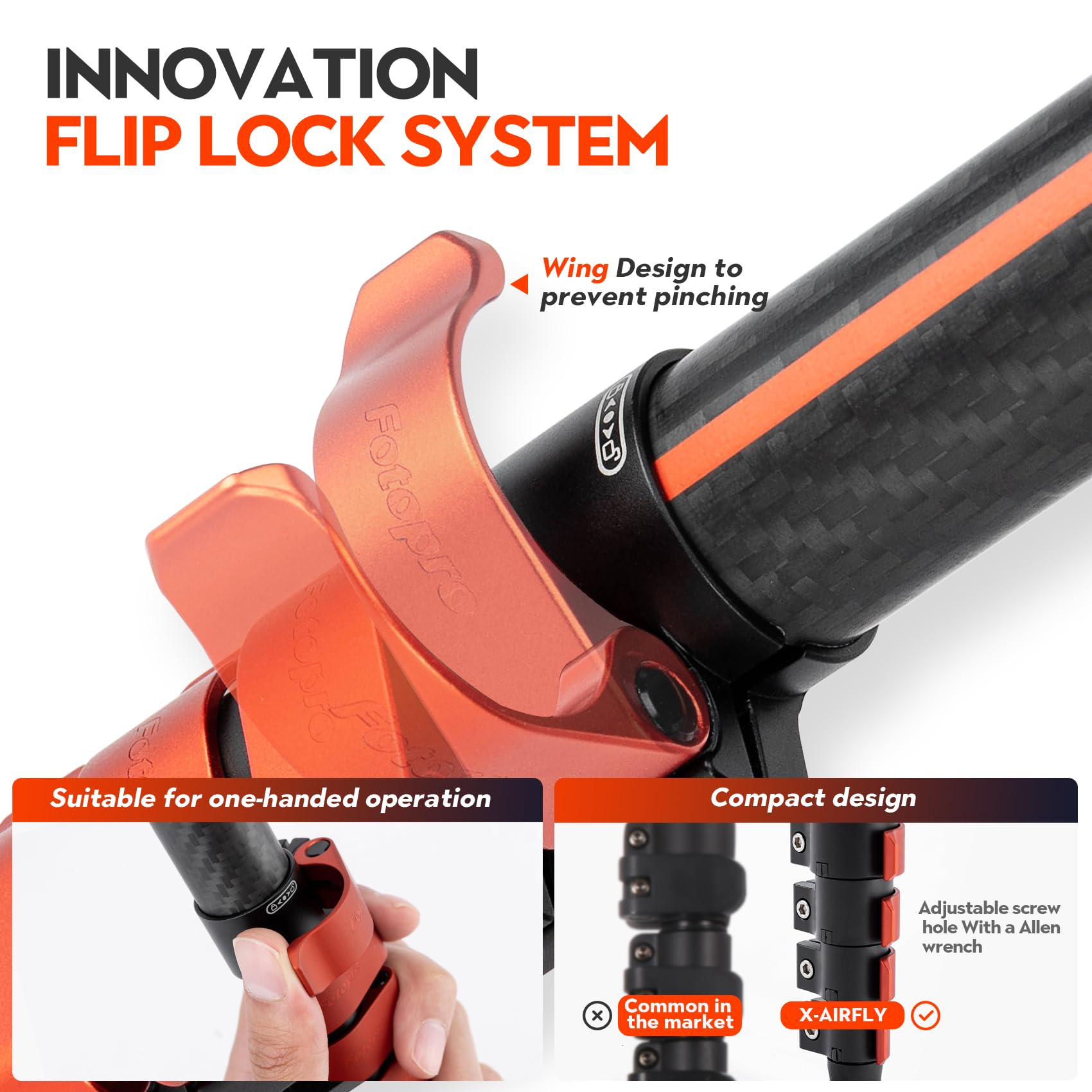 Foto 4 pulgar | Trípode Fotopro X-airfly De Fibra De Carbono De 160 Cm Con Cabeza Esférica - Venta Internacional.
