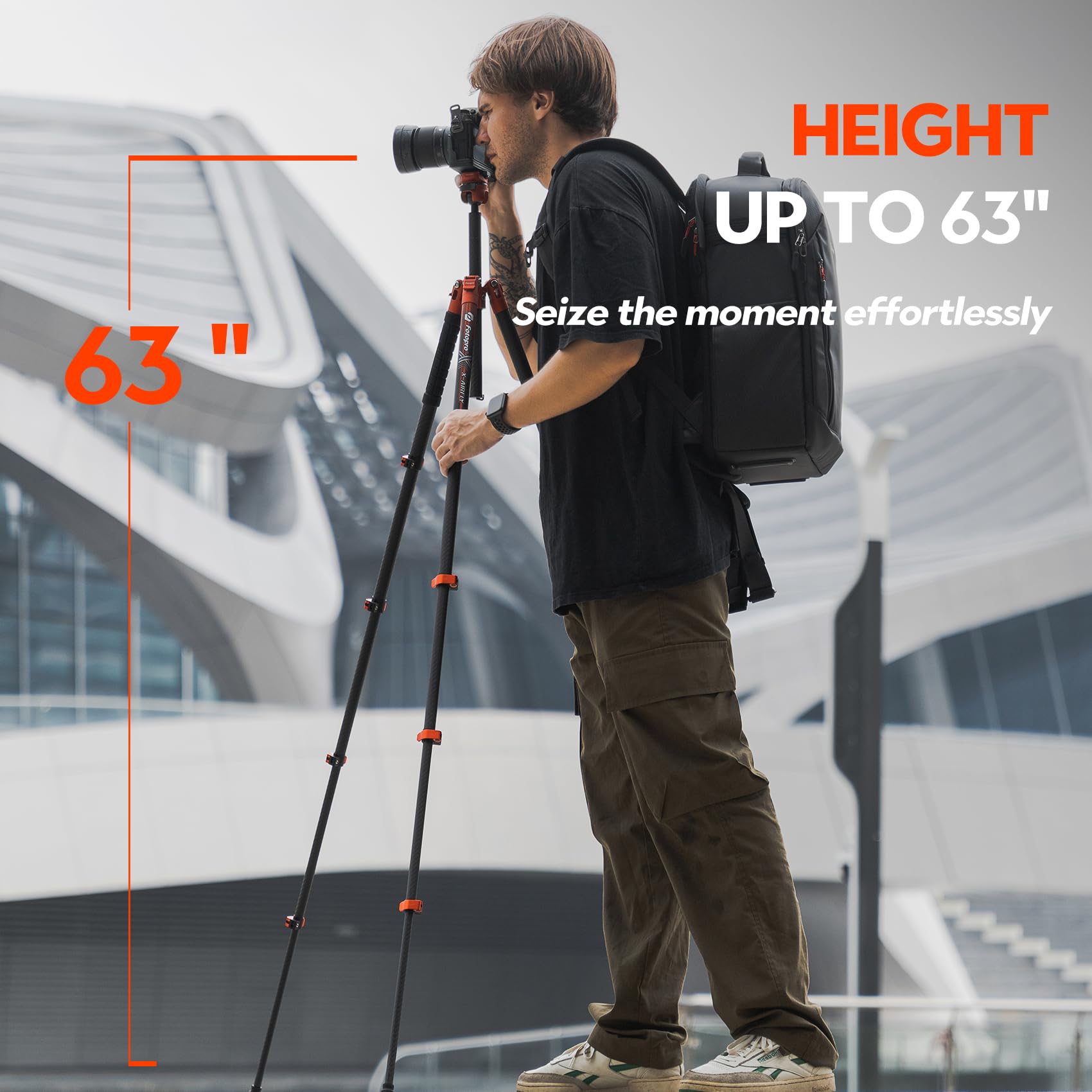 Foto 6 pulgar | Trípode Fotopro X-airfly De Fibra De Carbono De 160 Cm Con Cabeza Esférica - Venta Internacional.