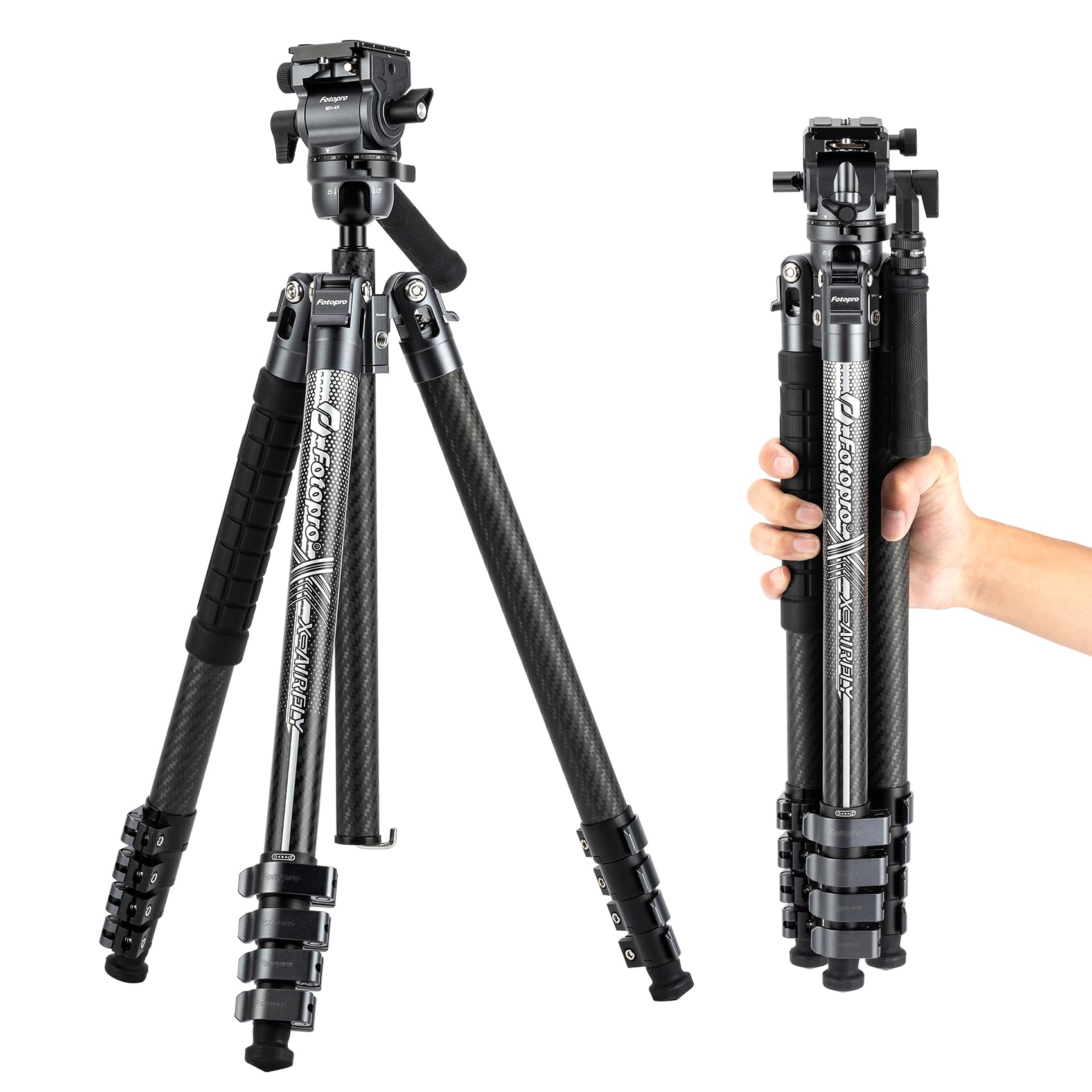 Foto 1 | Trípode Fotopro X-airfly Video De Fibra De Carbono De 165 Cm Con Cabezal Fluido - Venta Internacional.