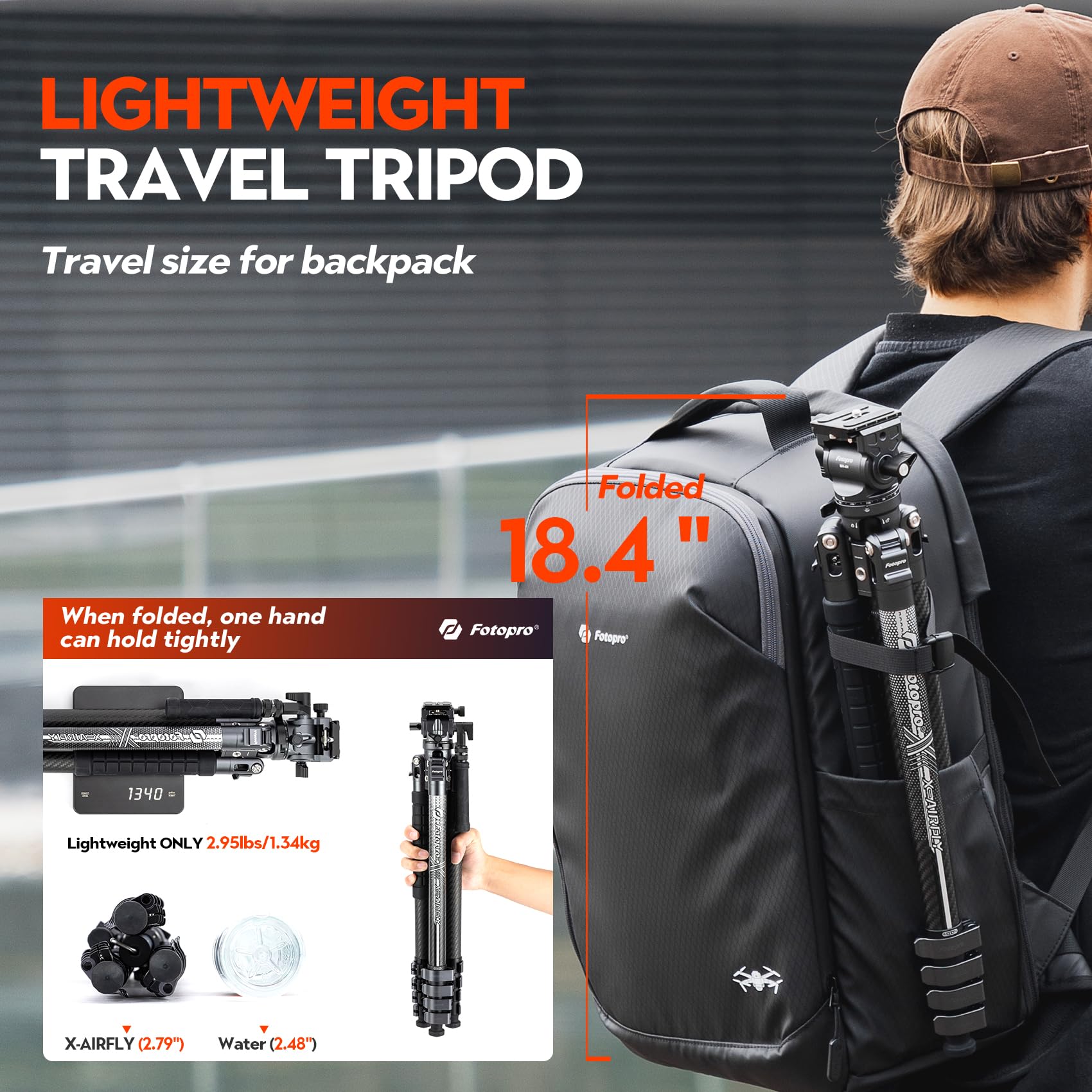 Foto 2 | Trípode Fotopro X-airfly Video De Fibra De Carbono De 165 Cm Con Cabezal Fluido - Venta Internacional.