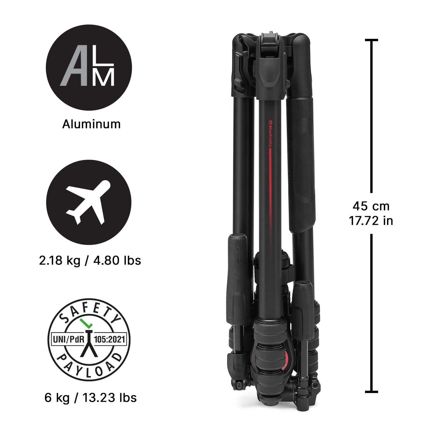 Foto 3 pulgar | Trípode Manfrotto Befree Gt Pro De Aluminio De 4 Secciones Negro - Venta Internacional.