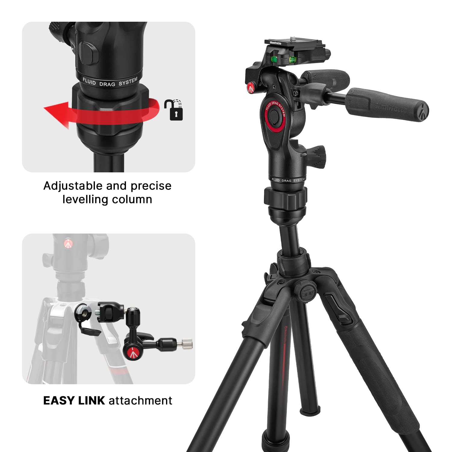 Foto 6 pulgar | Trípode Manfrotto Befree Gt Pro De Aluminio De 4 Secciones Negro - Venta Internacional.