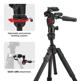 Foto 5 | Trípode Manfrotto Befree Gt Pro De Aluminio De 4 Secciones Negro - Venta Internacional.