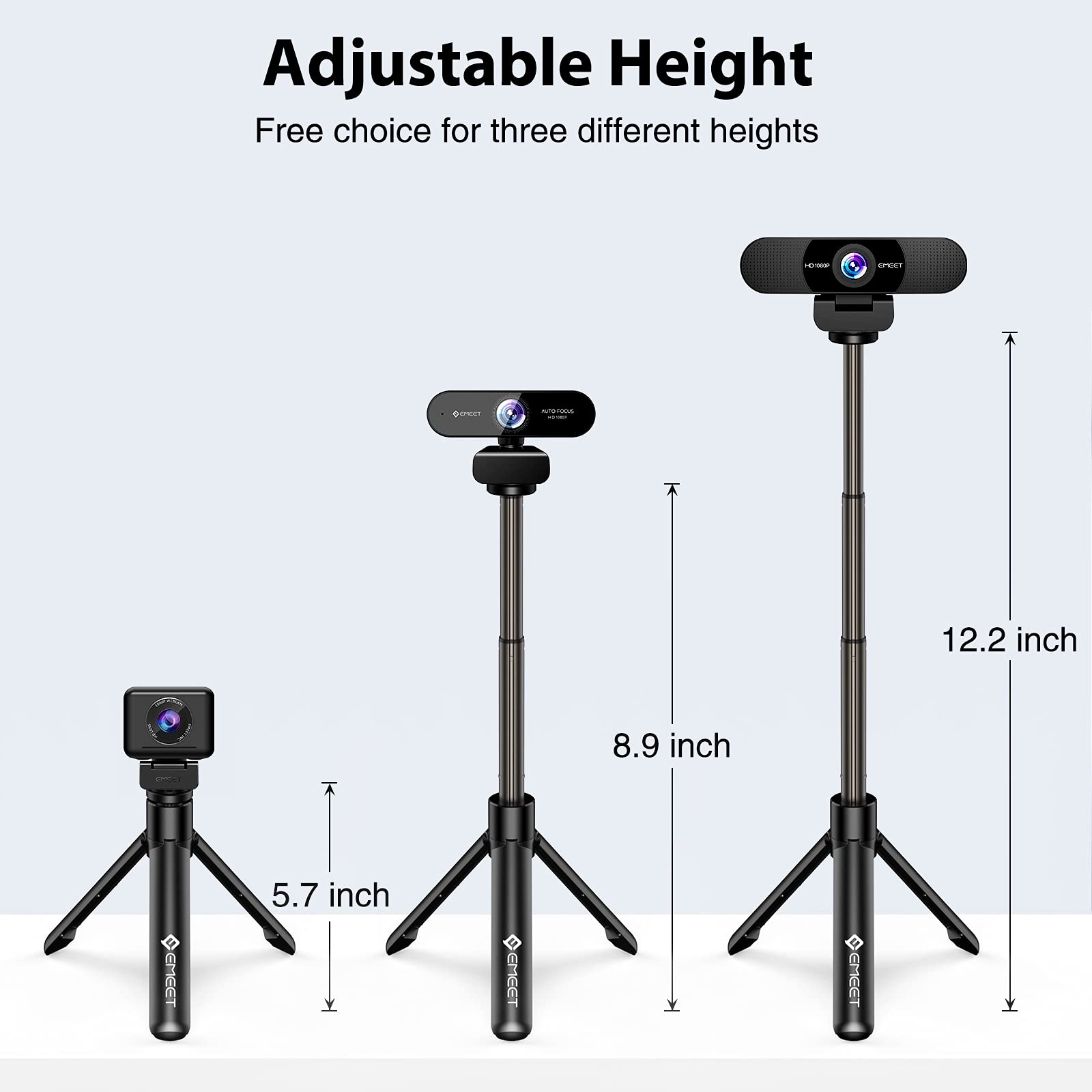 Foto 2 | Trípode Para Cámara Web Emeet Professional Mini Ajustable De 14,5 A 31 Cm - Venta Internacional.
