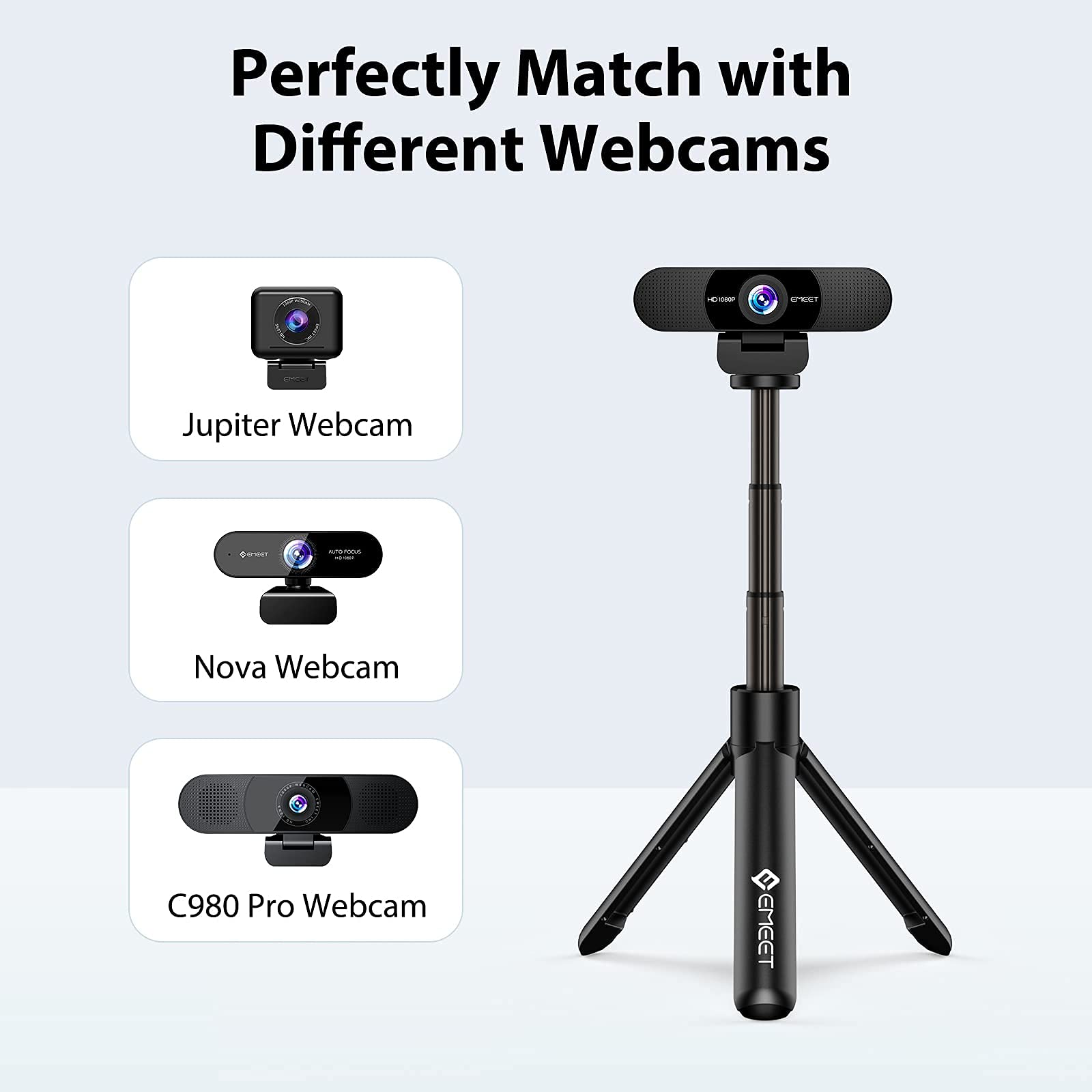 Foto 6 | Trípode Para Cámara Web Emeet Professional Mini Ajustable De 14,5 A 31 Cm - Venta Internacional.