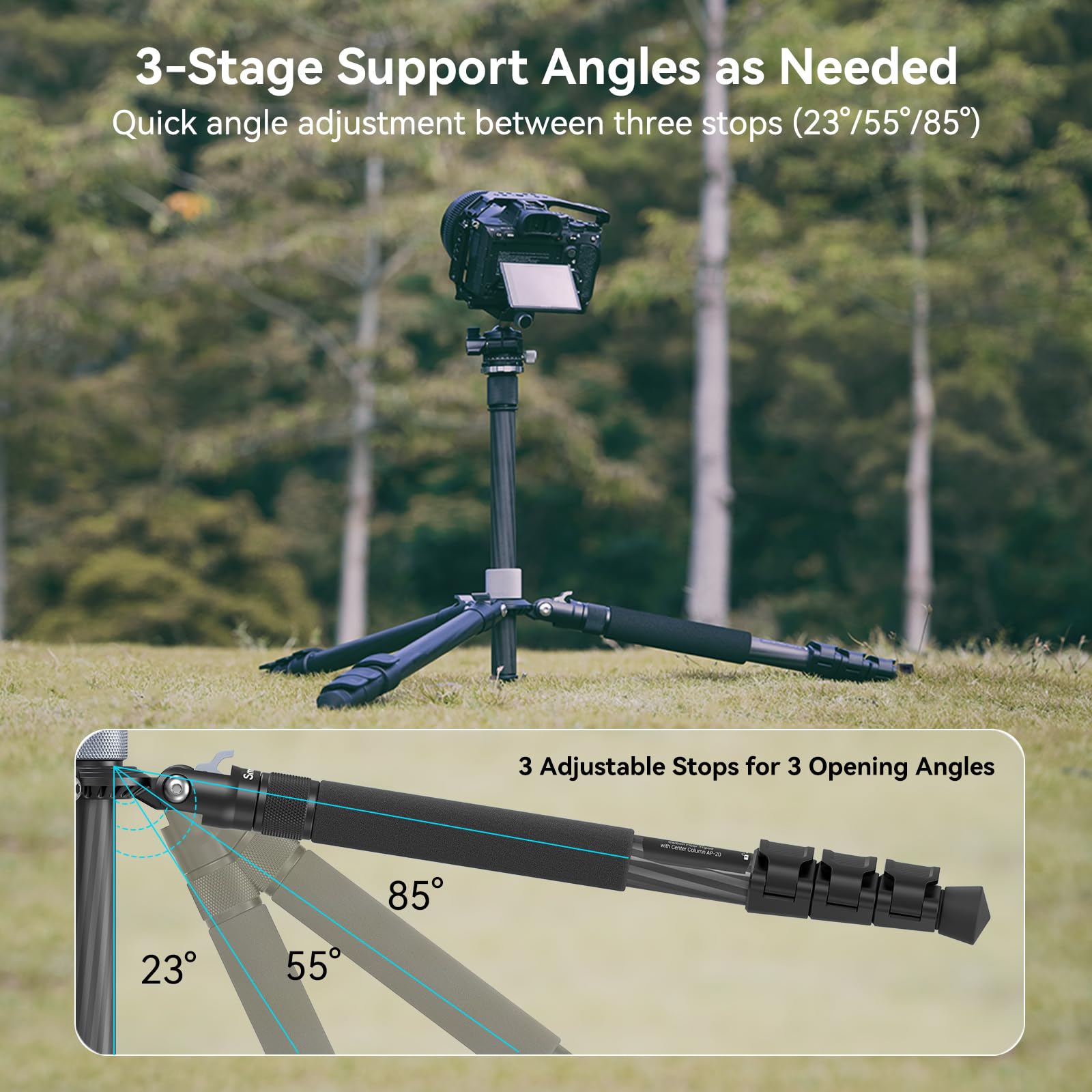 Foto 5 | Trípode Smallrig Ap-20 De Fibra De Carbono De 62,2 Cm Con Cabeza Esférica De 12 Kg - Venta Internacional.