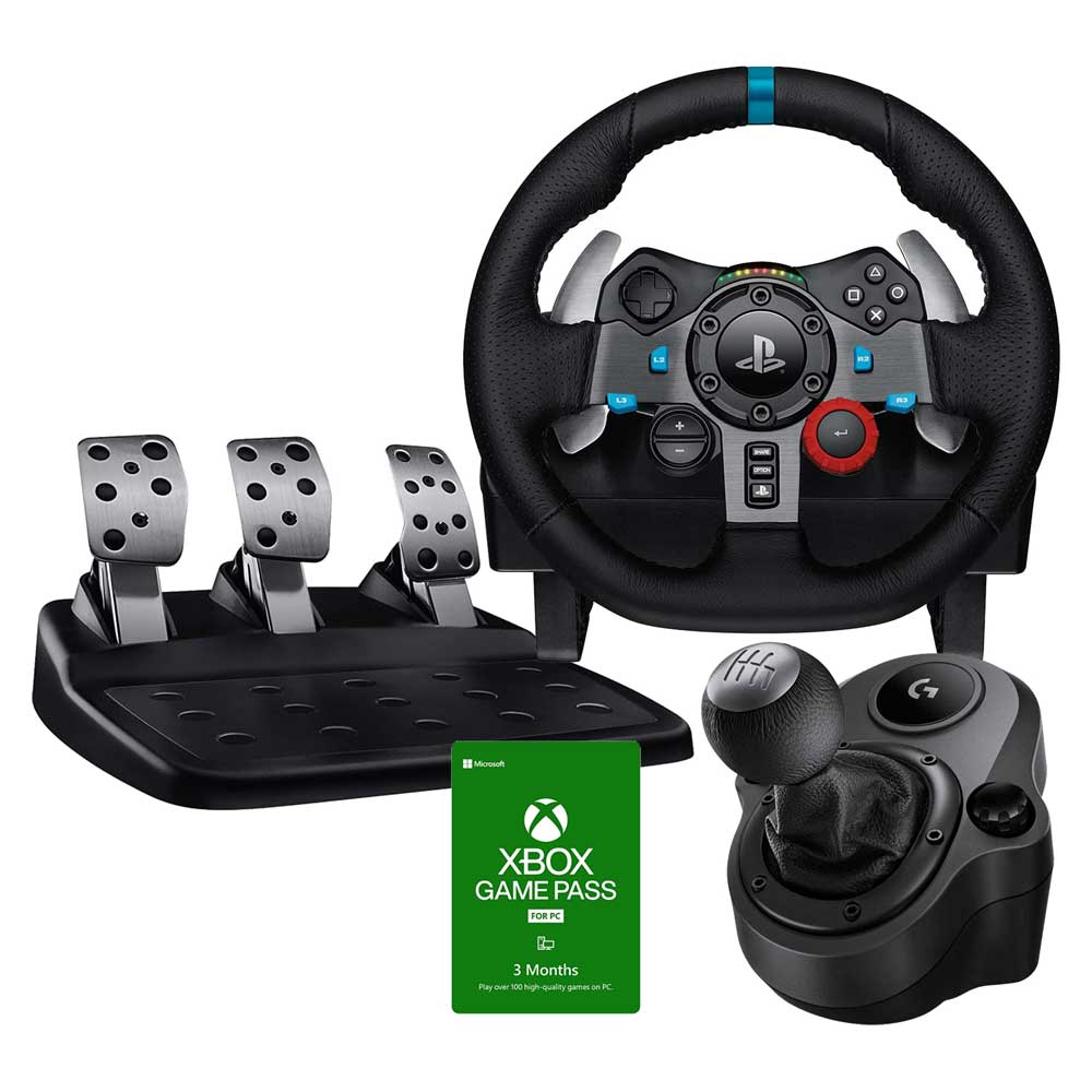 Kit Volante Logitech G29 Palanca Pedales Ps4 Game Pass 3 Meses Pc color Negro $15,356