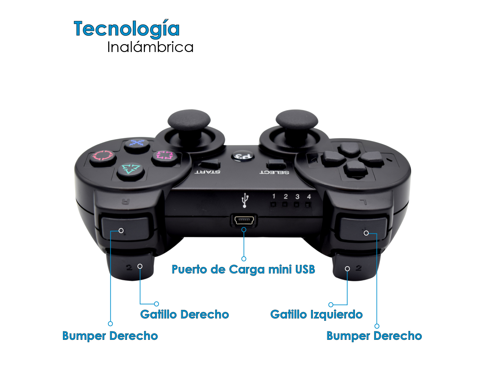 Foto 4 pulgar | Control Inalámbrico Bluetooth Virtual Zone Negro Compatible Con Playstation 3