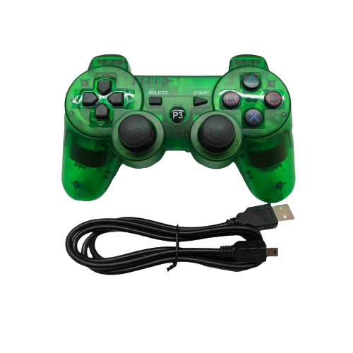 Control Inalámbrico Compatible Con Ps3 + Cable De Carga Verde