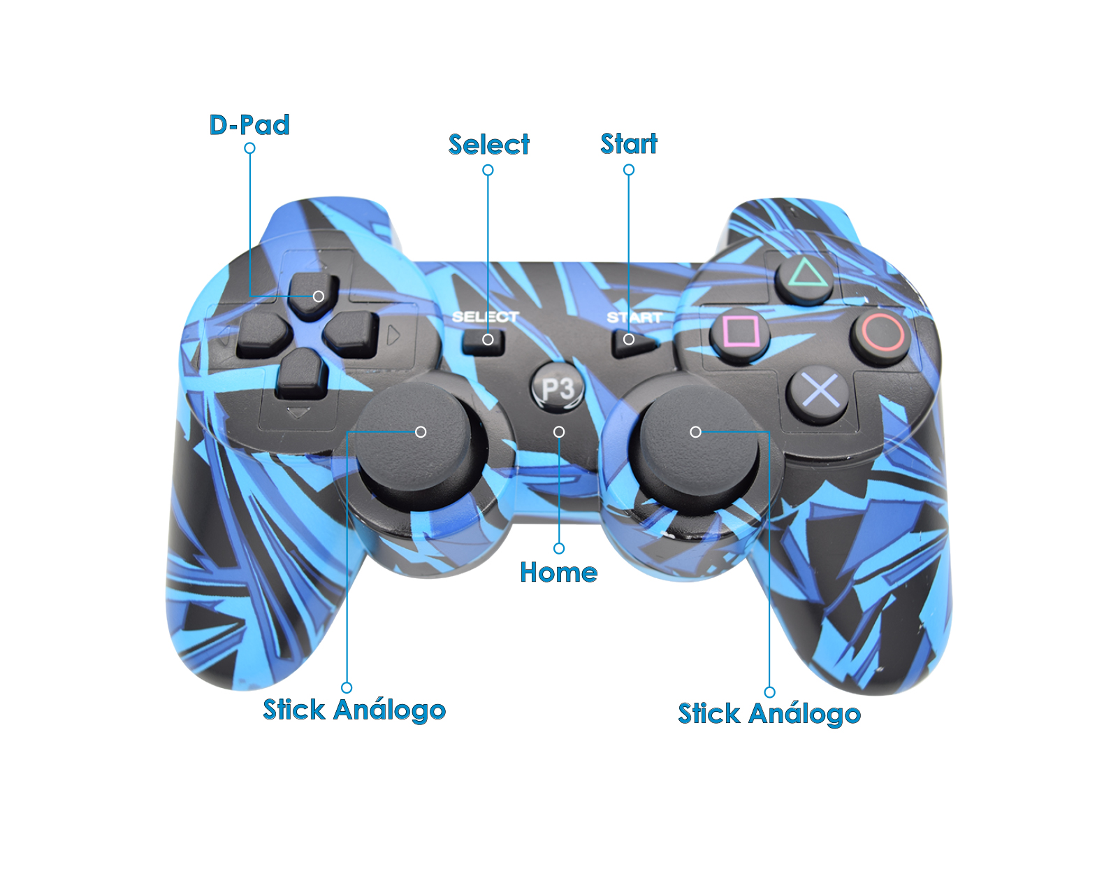 Foto 3 pulgar | Control Inalámbrico Bluetooth TA Virtual Zone Compatible con PlayStation 3