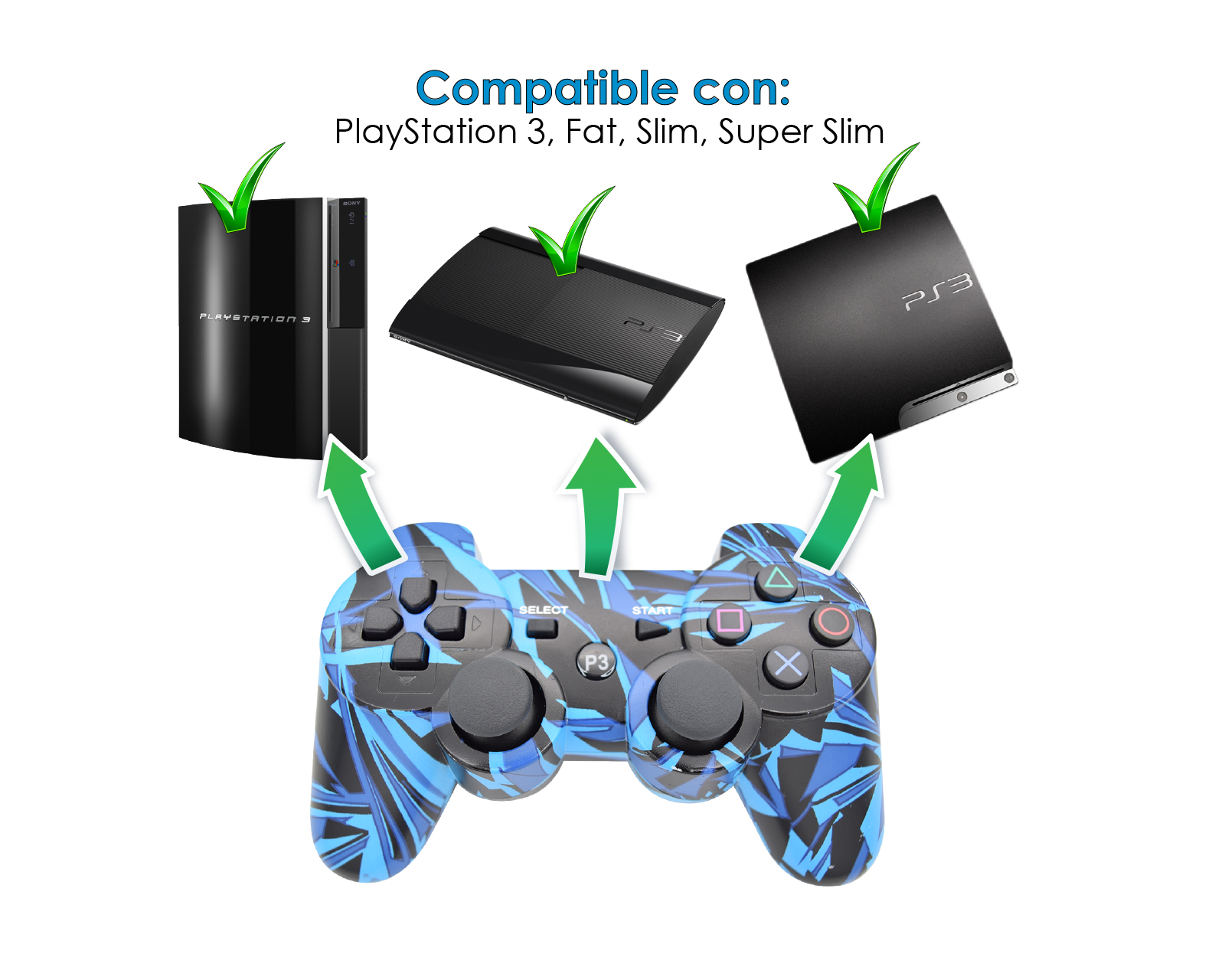 Foto 4 pulgar | Control Inalámbrico Bluetooth TA Virtual Zone Compatible con PlayStation 3