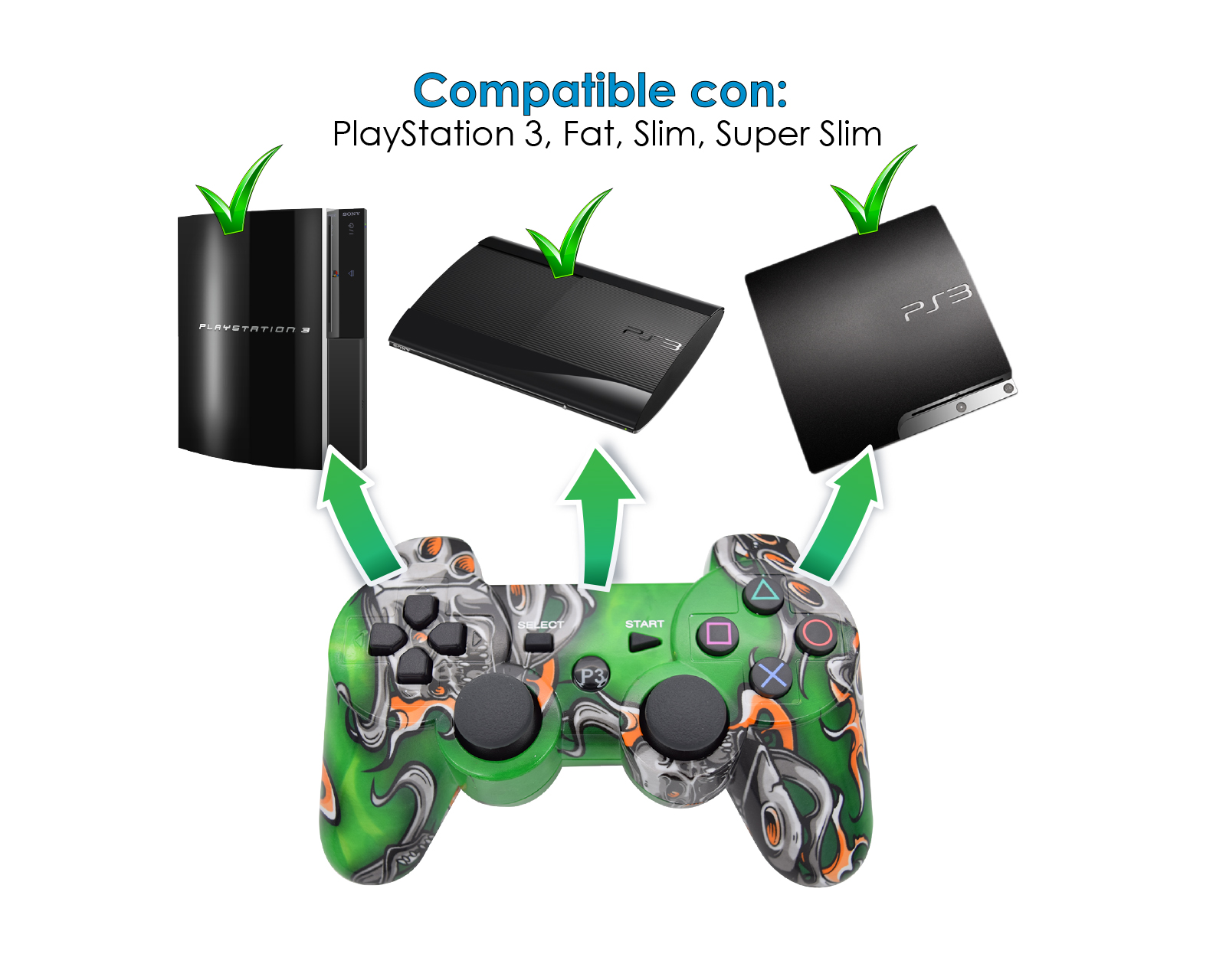 Foto 4 pulgar | Control Inalámbrico Bluetooth Virtual Zone CIPS3D-CV-1 Compatible con Playstation 3