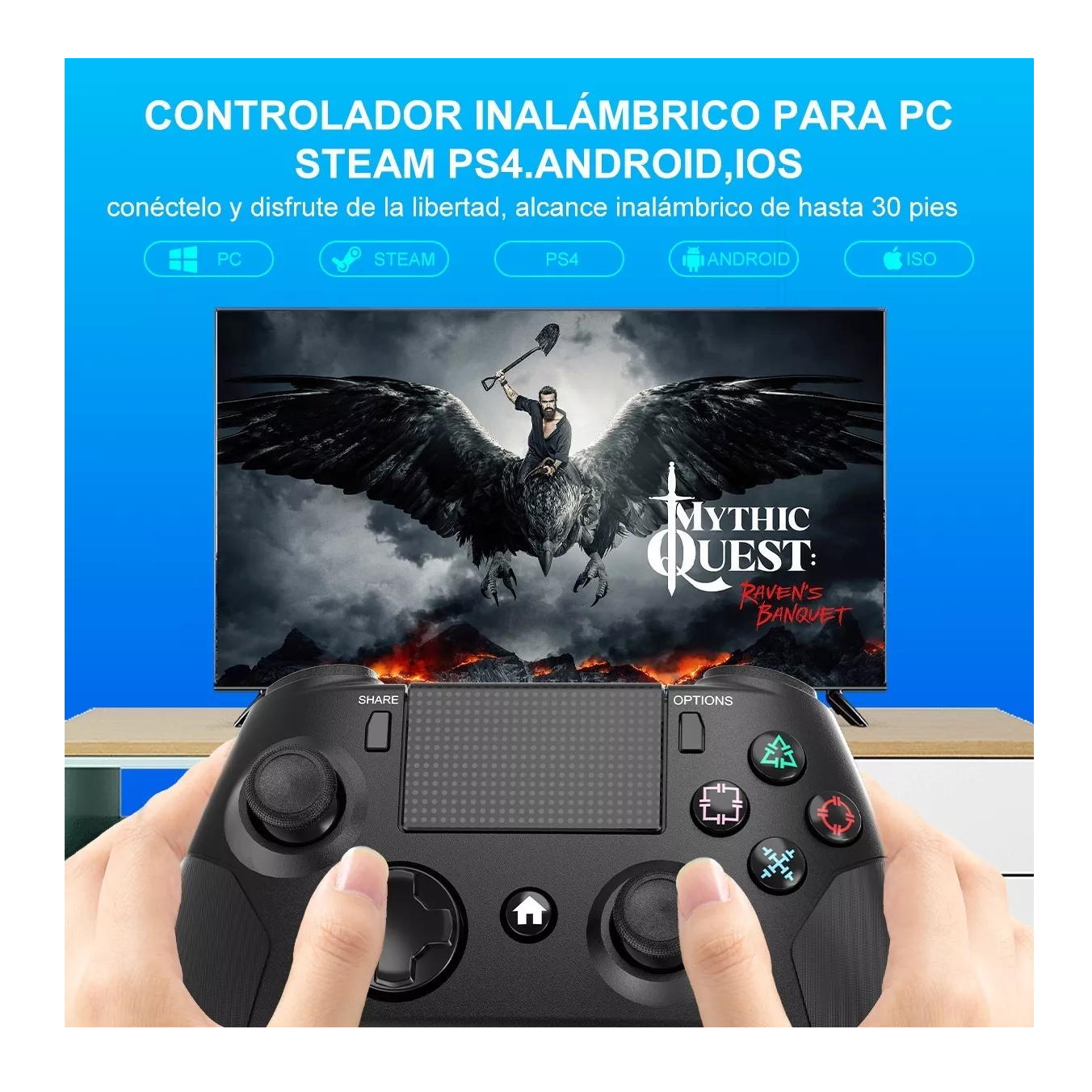 Foto 4 pulgar | Control Inalámbrico Belug Compatible Ps4/Pc O Android/dis color Negro