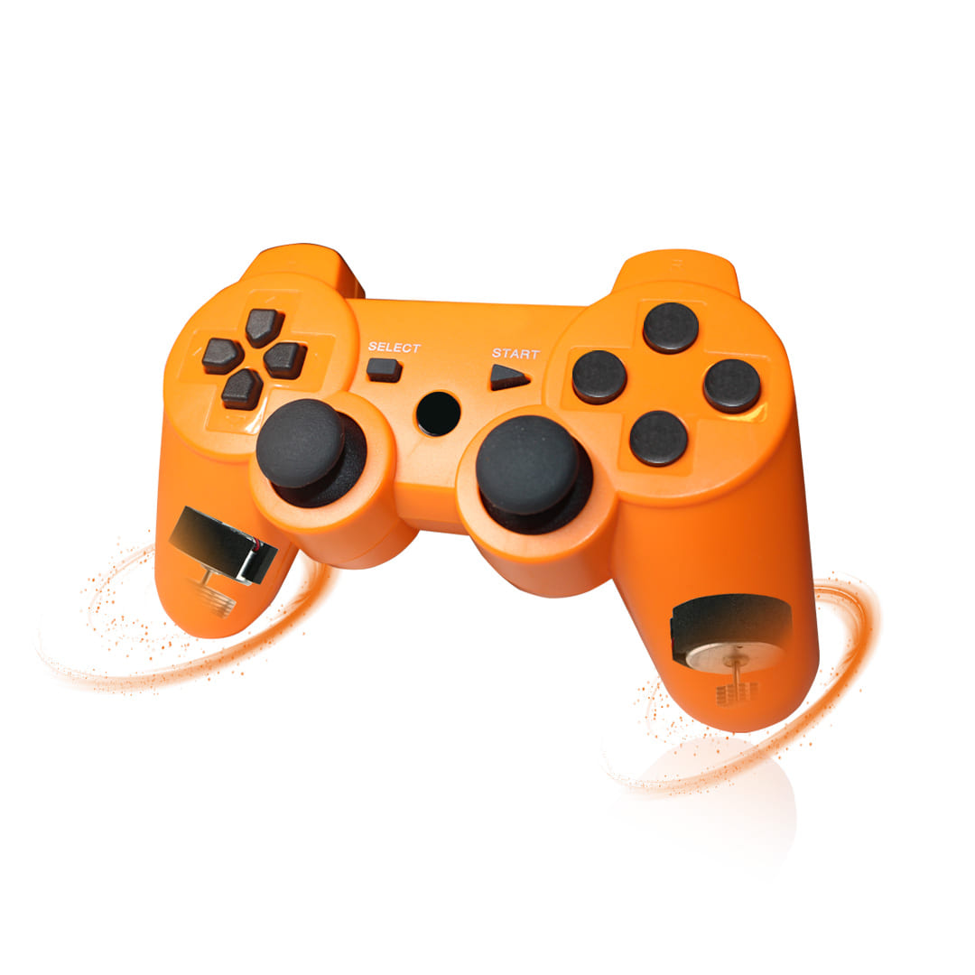 Control Inalambrico Compatible Con Ps3 Naranja + Cable De Carga