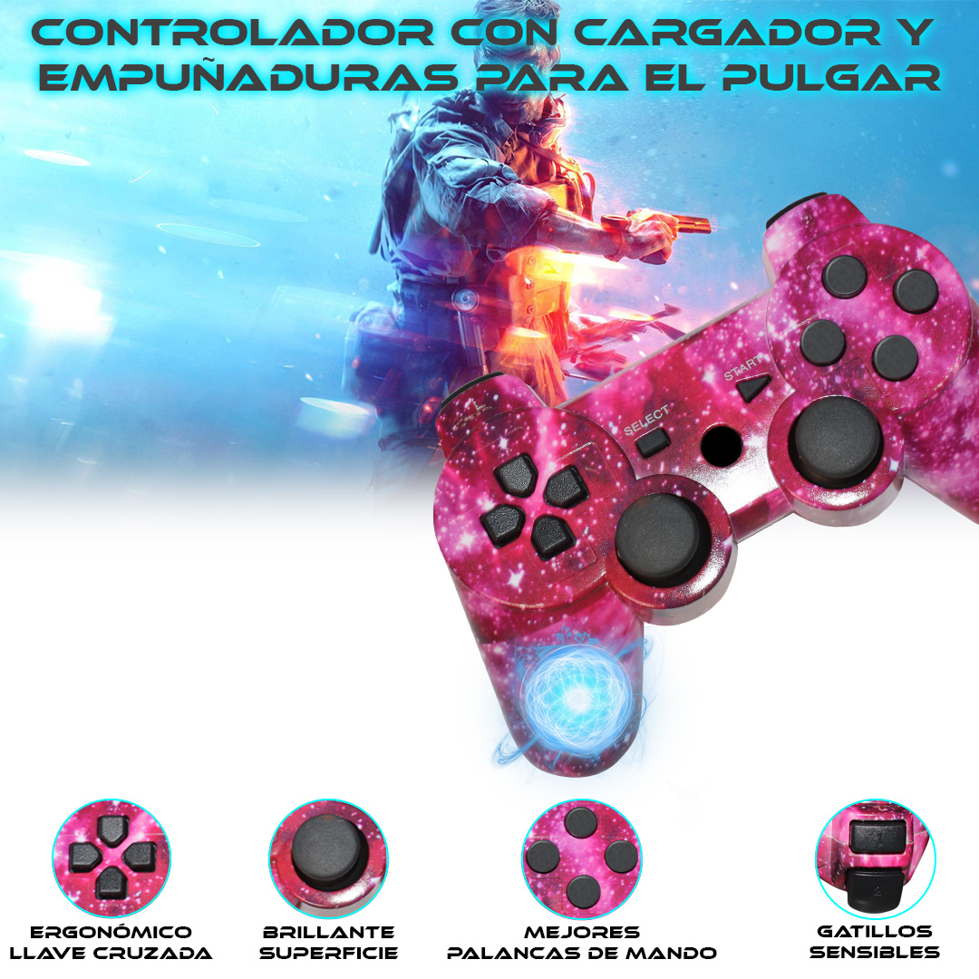 Foto 6 pulgar | Control Inalambrico Compatible Con Ps3 Galaxia  + Cable De Carga