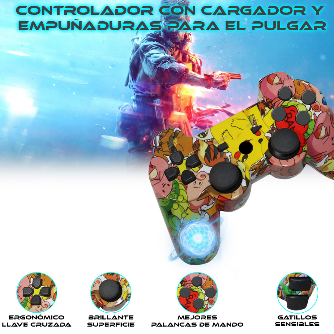 Foto 6 pulgar | Control Inalambrico Compatible Con Ps3 Amarillo+ Cable De Carga