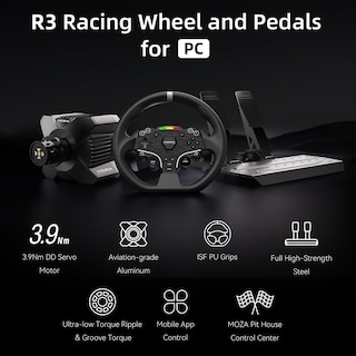 Foto 3 | Paquete De Volante Y Pedales Moza R3 Para Pc Racing Simulator - Venta Internacional.