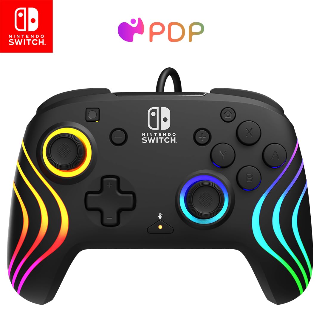Foto 2 pulgar | Controlador Pro De Nintendo Switch Pdp Afterglow Wave Negro - Venta Internacional.