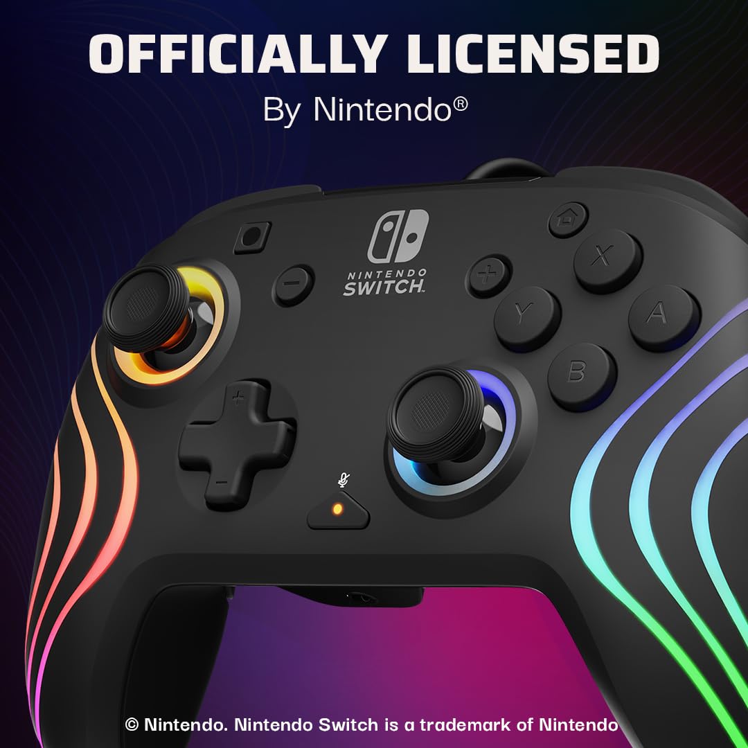 Foto 3 pulgar | Controlador Pro De Nintendo Switch Pdp Afterglow Wave Negro - Venta Internacional.