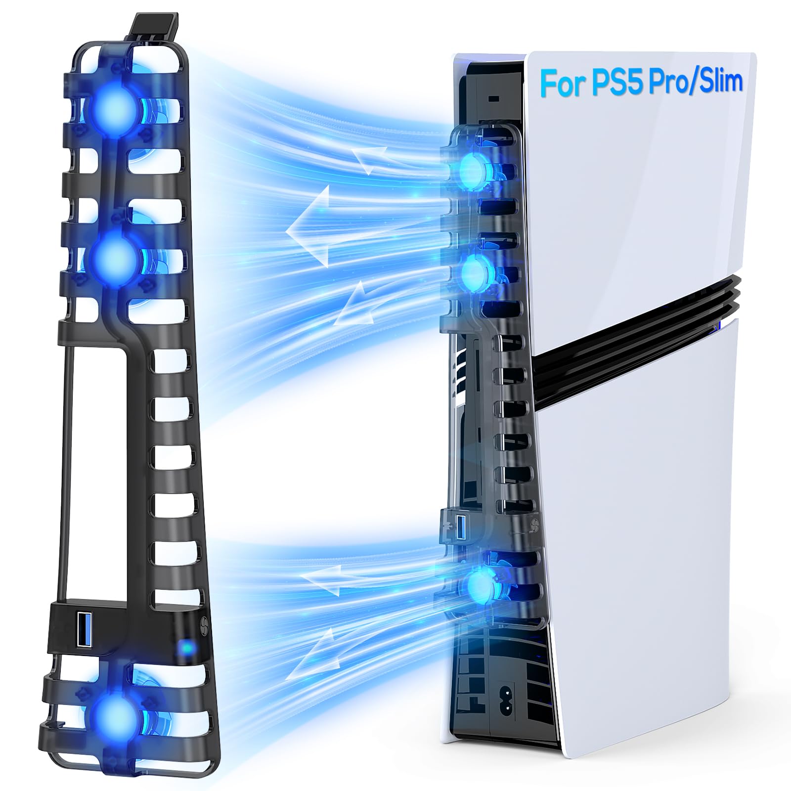 Ventilador De Refrigeración Automática Klipdasse Para Ps5 Pro/slim Con Puerto Usb 3.0 - Venta Internacional.