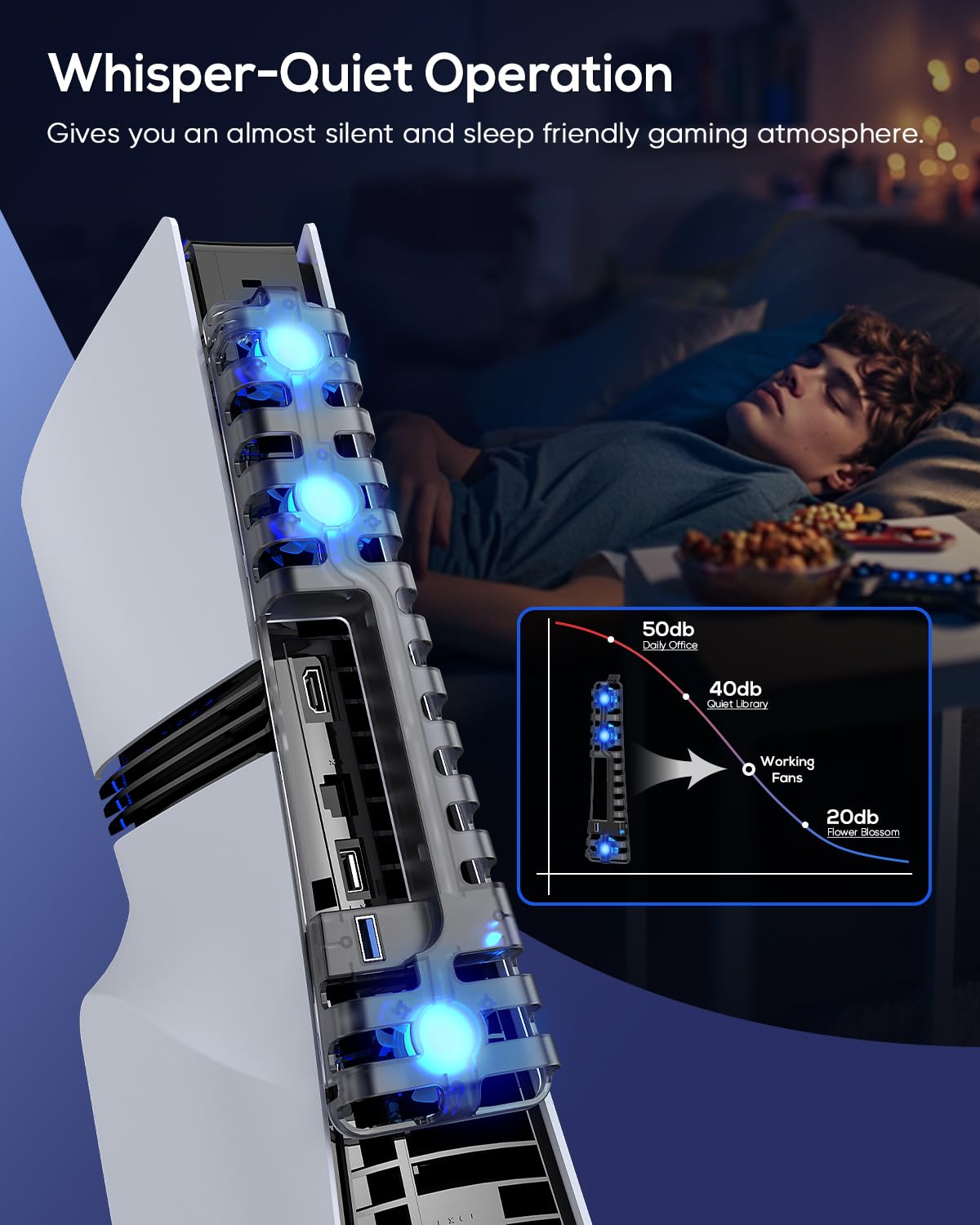 Foto 4 | Ventilador De Refrigeración Automática Klipdasse Para Ps5 Pro/slim Con Puerto Usb 3.0 - Venta Internacional.