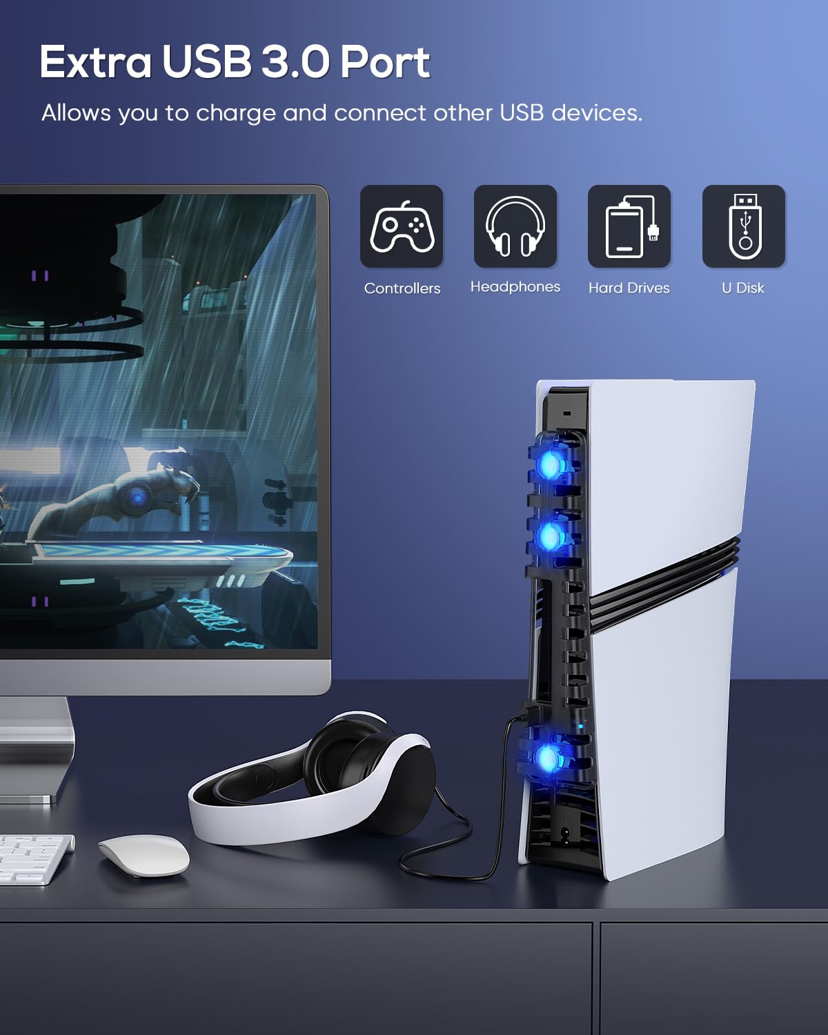 Foto 6 pulgar | Ventilador De Refrigeración Automática Klipdasse Para Ps5 Pro/slim Con Puerto Usb 3.0 - Venta Internacional.