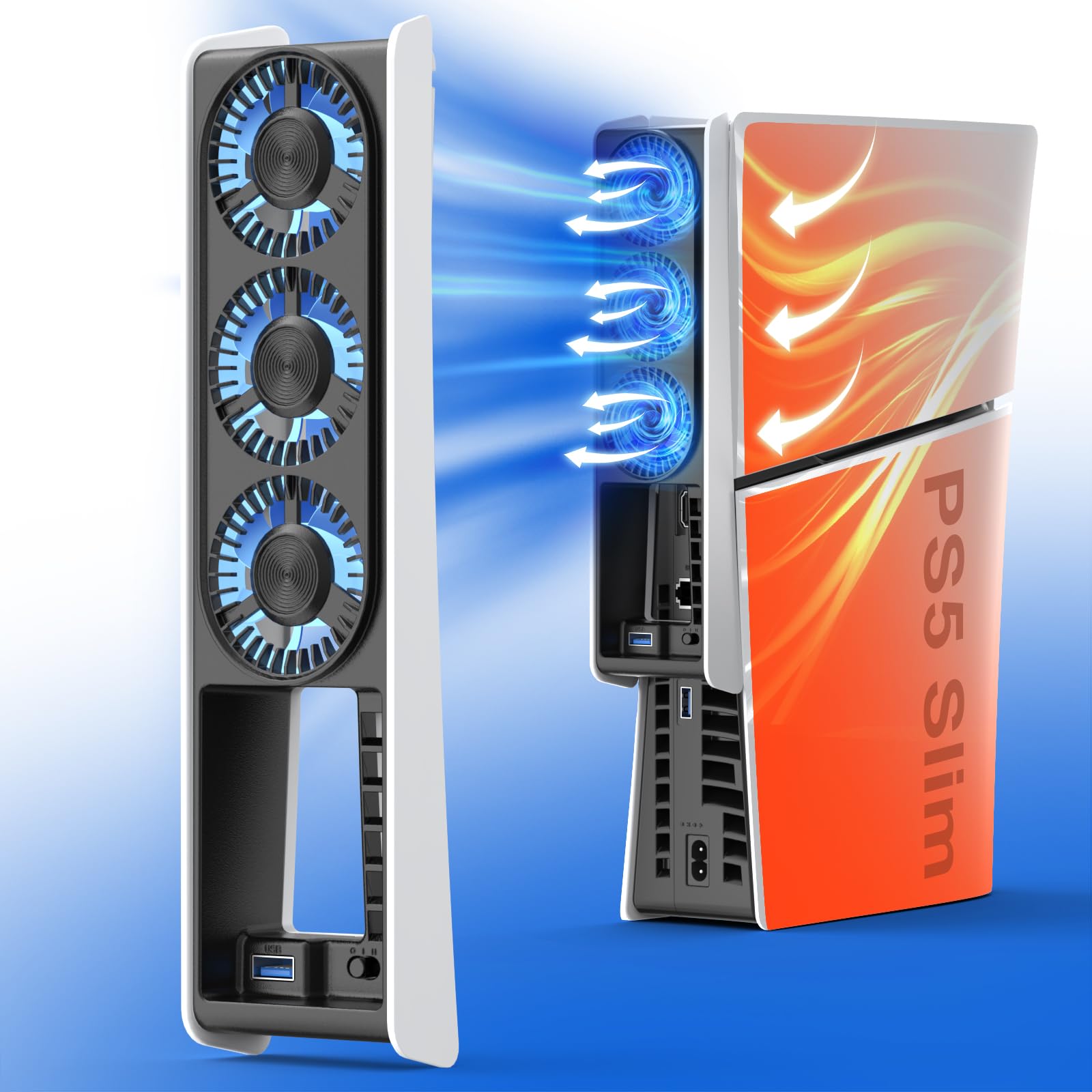 Foto 1 | Ventilador De Refrigeración Qychhj Para Ps5 Slim Digital Y Disc Con Usb 3.0 Hub - Venta Internacional.
