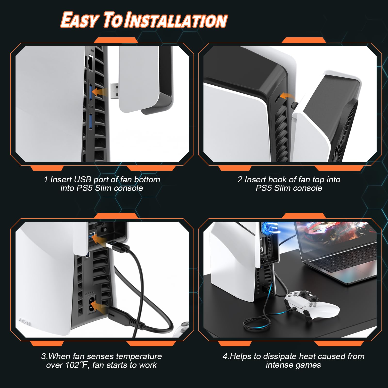 Foto 7 pulgar | Ventilador De Refrigeración Qychhj Para Ps5 Slim Digital Y Disc Con Usb 3.0 Hub - Venta Internacional.