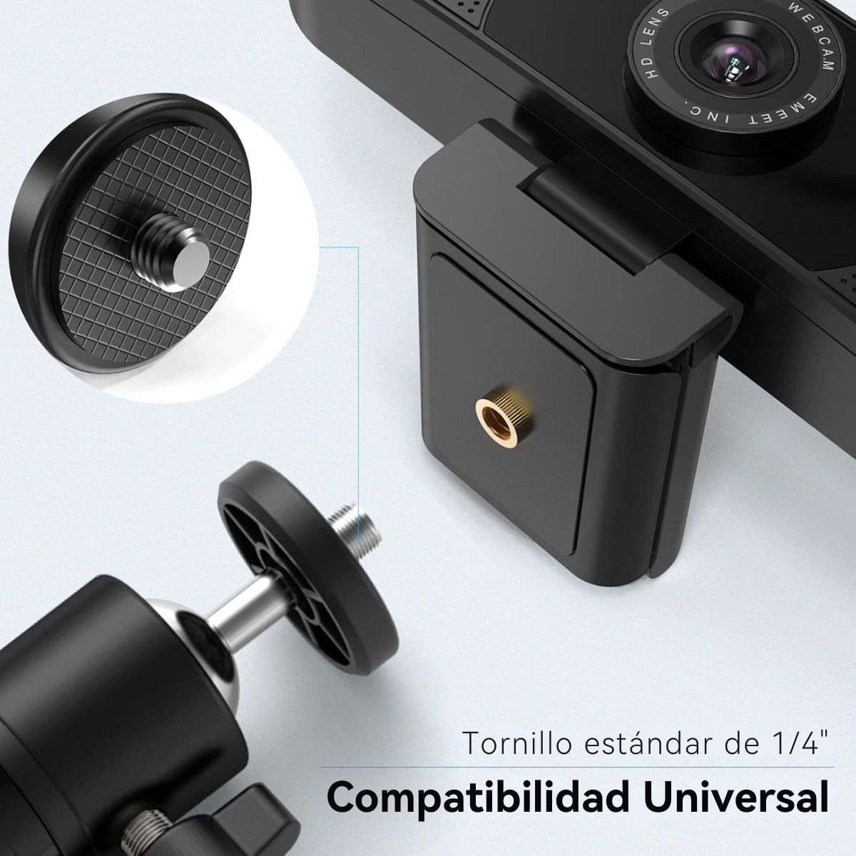 Foto 4 | Trípode Para Cámara Web Emeet Td303 Altura Ajustable Con Cabezal Giratorio De 360°
