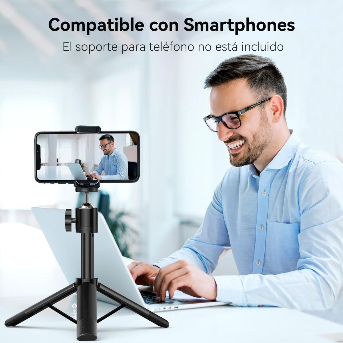 Foto 7 pulgar | Trípode Para Cámara Web Emeet Td303 Altura Ajustable Con Cabezal Giratorio De 360°