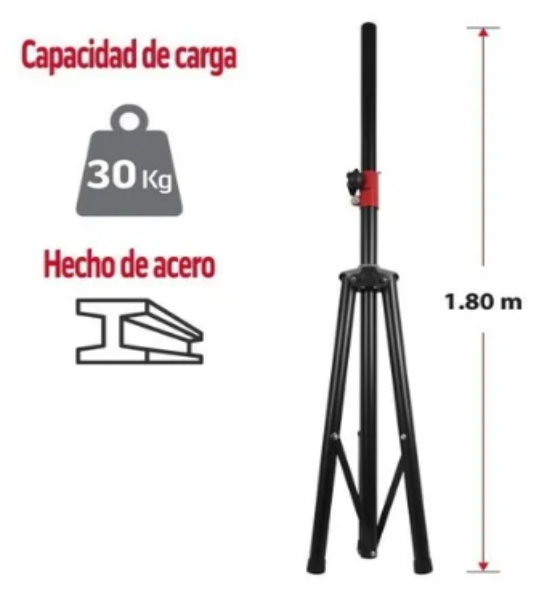 Foto 3 | Tripié para Bafle De 8,10, 12 Y 15'' Soporta 30 Kg Master Electrónicos  Mahm-wstandmet