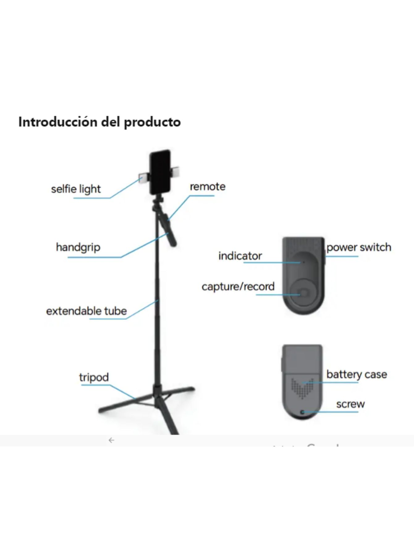 Foto 4 | Tripié Portátil 2 en 1 con Selfie Stick y Control Remoto Inalámbrico