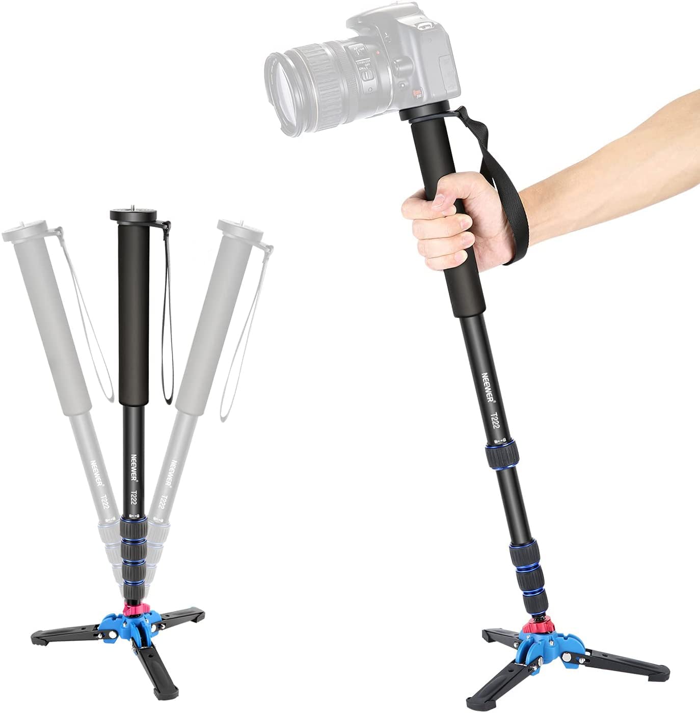 Foto 1 | Cámara Monopie Neewer Extensible Con Base De Soporte De 52 A 168 Cm - Venta Internacional.