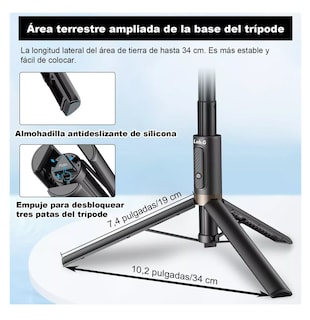 Foto 3 | Tripie Para Celular Lab.g Palo Selfies Stick Trípode 152 Cm Negro 2 Lineas Cafe