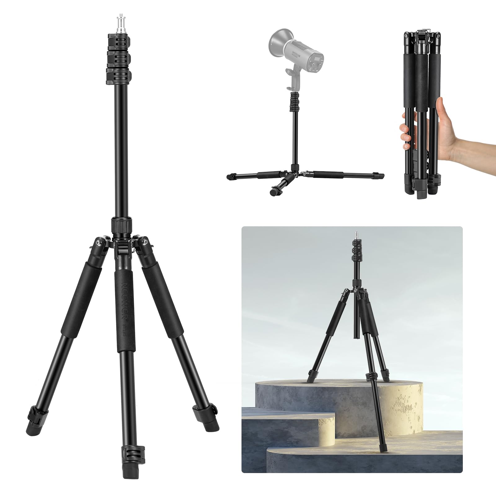 Foto 2 pulgar | Soporte De Luz Para Fotografía Neewer St195 De Aluminio 47-195 Cm - Venta Internacional.