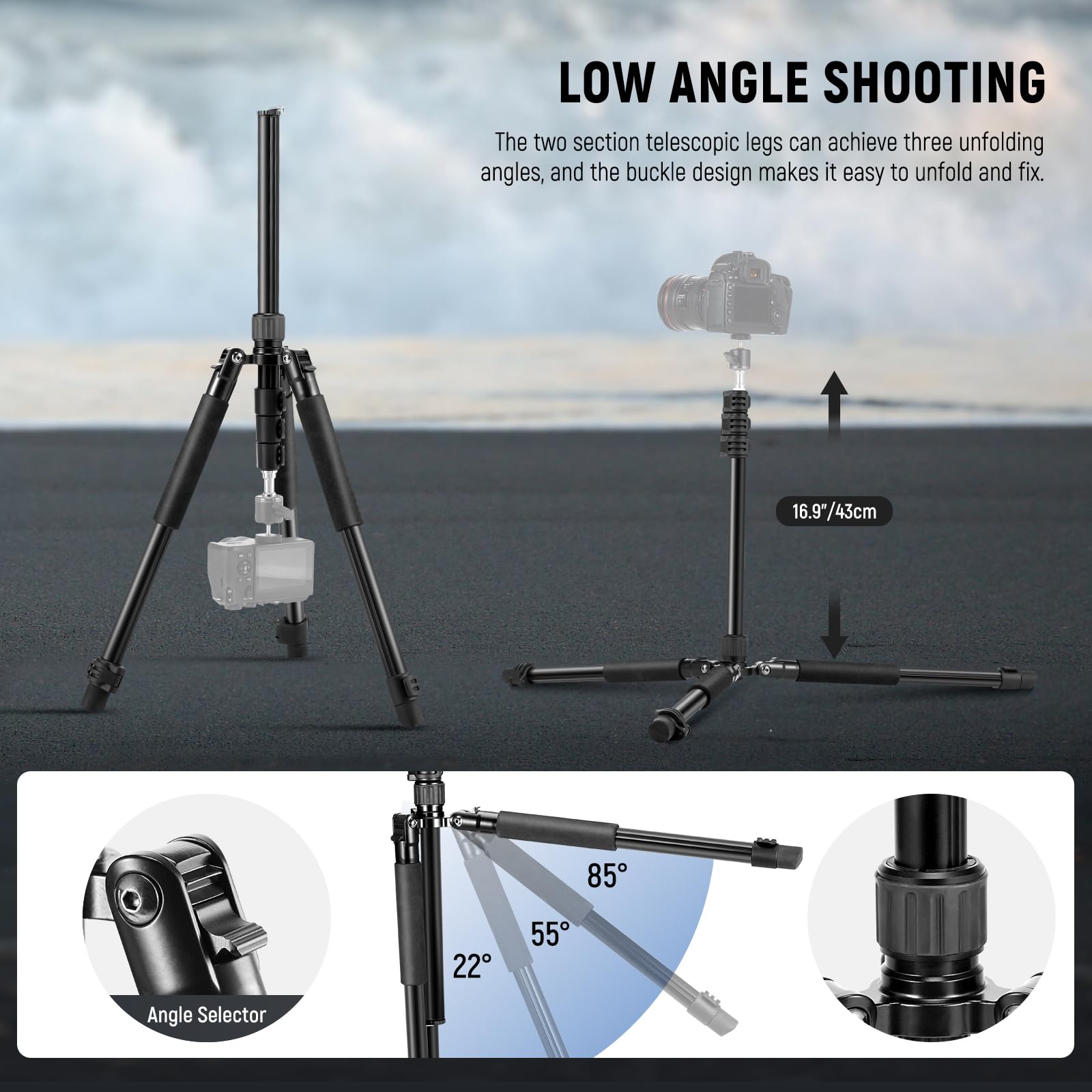 Foto 6 | Soporte De Luz Para Fotografía Neewer St195 De Aluminio 47-195 Cm - Venta Internacional.