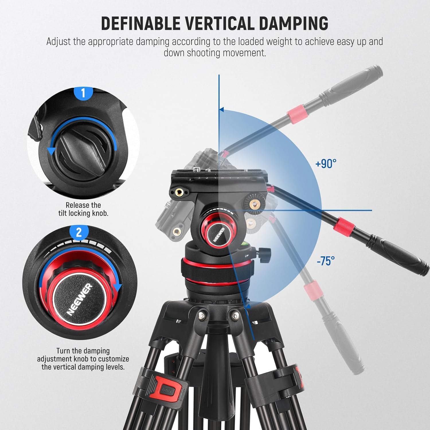 Foto 4 pulgar | Trípode De Vídeo Neewer, Cabezal Fluido De Alta Resistencia, 10 Kg De Carga Gm006 - Venta Internacional.