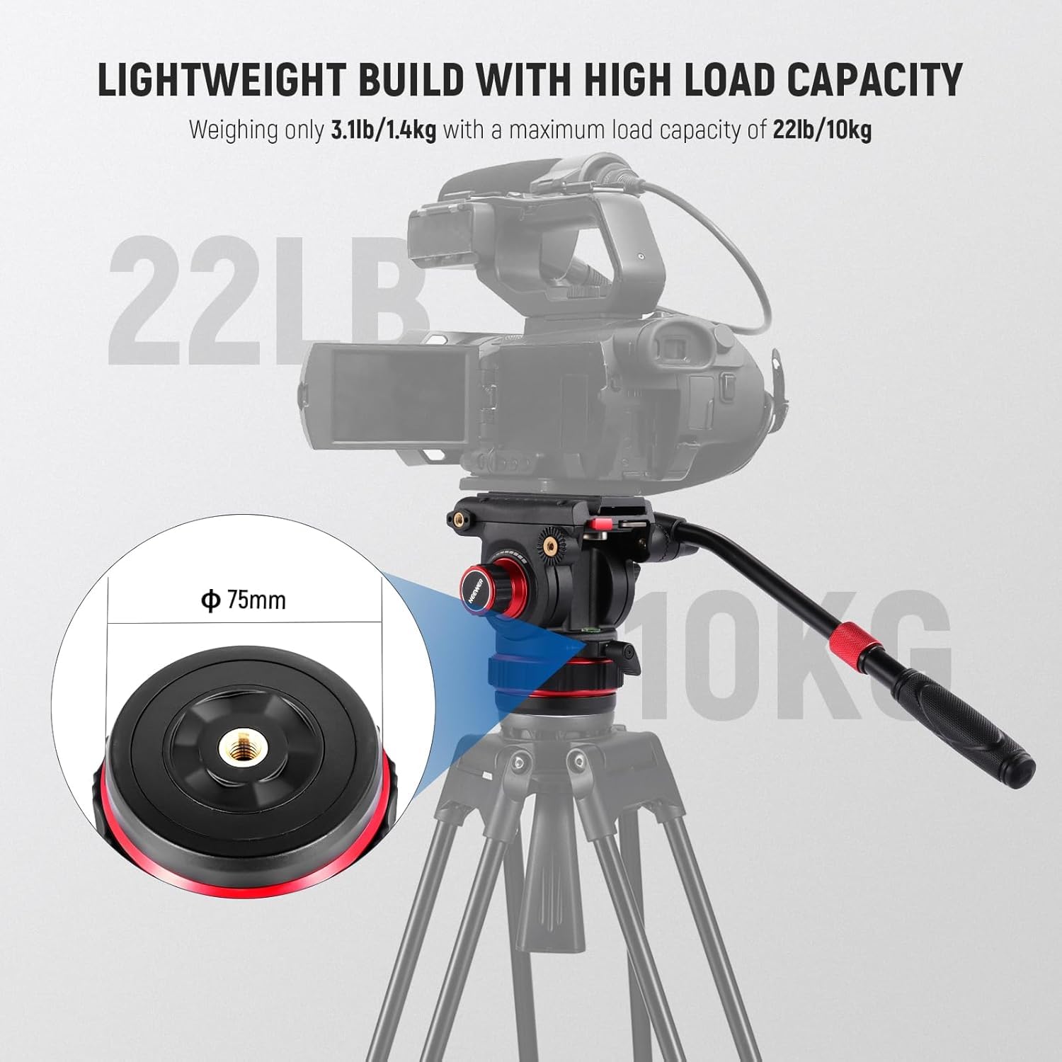 Foto 6 | Trípode De Vídeo Neewer, Cabezal Fluido De Alta Resistencia, 10 Kg De Carga Gm006 - Venta Internacional.