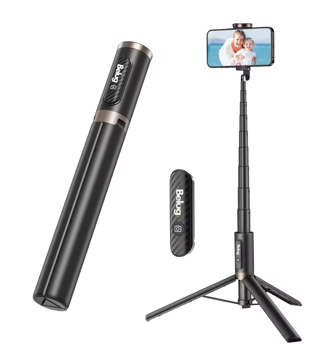 Foto 2 pulgar | Tripie Para Celular Belug Palo Selfies Stick Trípode 152 Cm Negro 2 Lineas Cafe