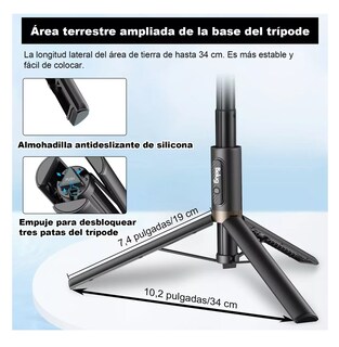 Foto 3 | Tripie Para Celular Belug Palo Selfies Stick Trípode 152 Cm Negro 2 Lineas Cafe