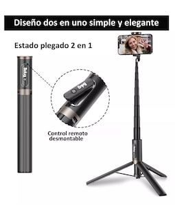 Foto 4 | Tripie Para Celular Belug Palo Selfies Stick Trípode 152 Cm Negro 2 Lineas Cafe