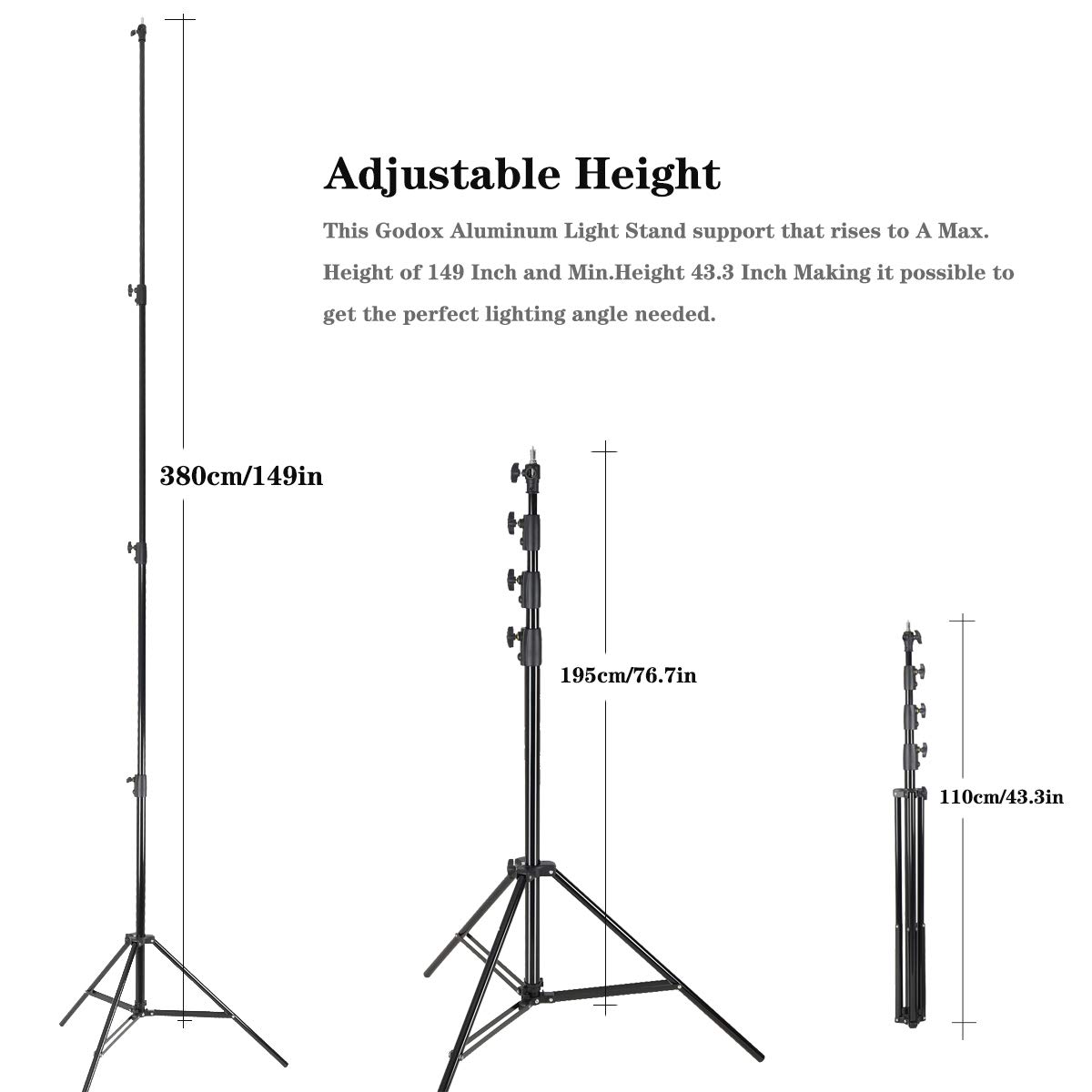 Foto 3 | Soporte De Trípode Para Fotografía Godox 380f, 380 Cm, Aluminio - Venta Internacional.