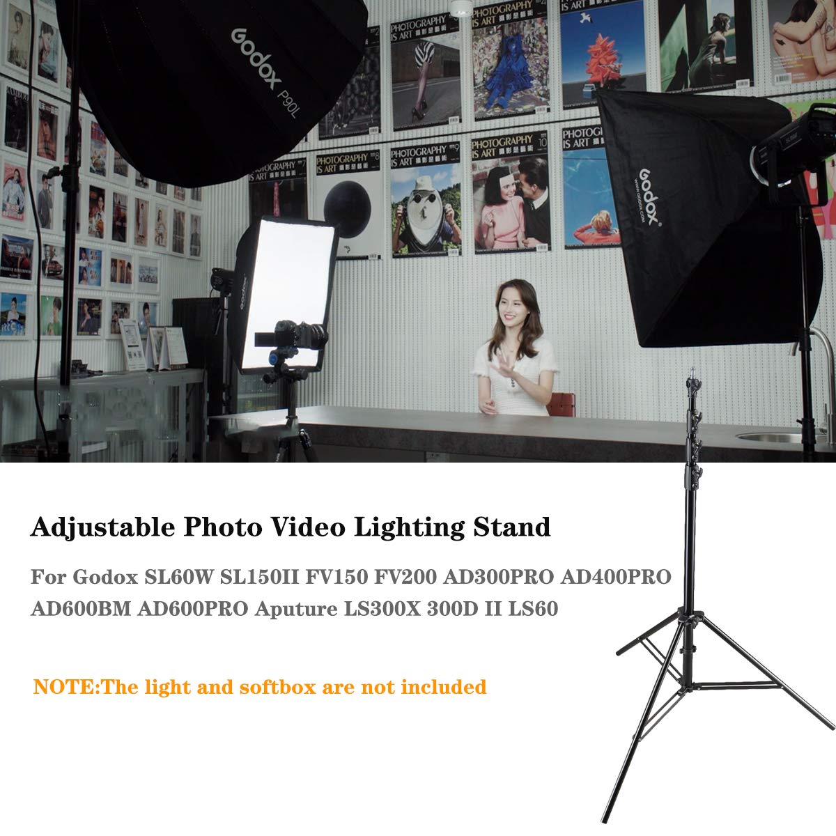 Foto 4 | Soporte De Trípode Para Fotografía Godox 380f, 380 Cm, Aluminio - Venta Internacional.