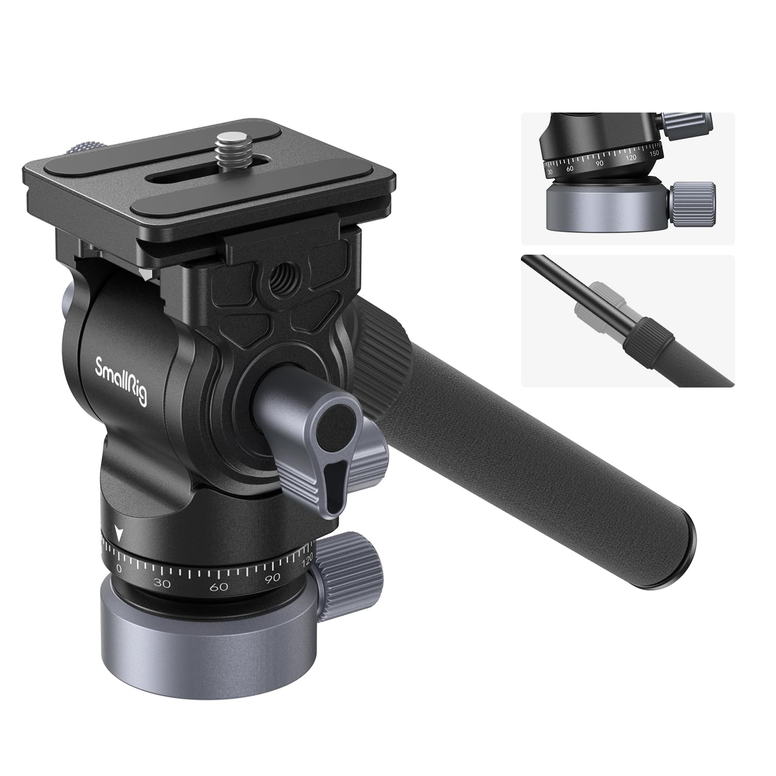 Foto 2 pulgar | Trípode, Cabezal Giratorio E Inclinable, Cabezal Fluido Smallrig Ch20, Carga 4 Kg - Venta Internacional.