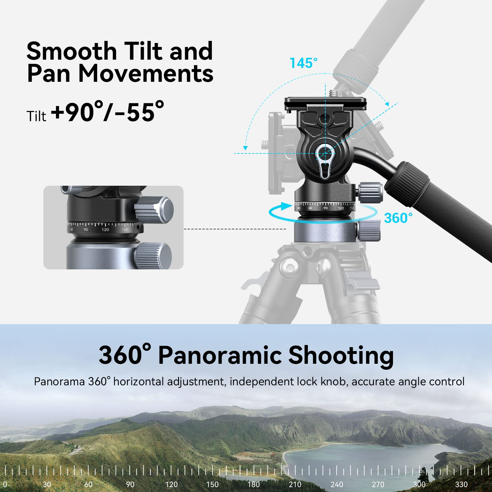 Foto 5 | Trípode, Cabezal Giratorio E Inclinable, Cabezal Fluido Smallrig Ch20, Carga 4 Kg - Venta Internacional.