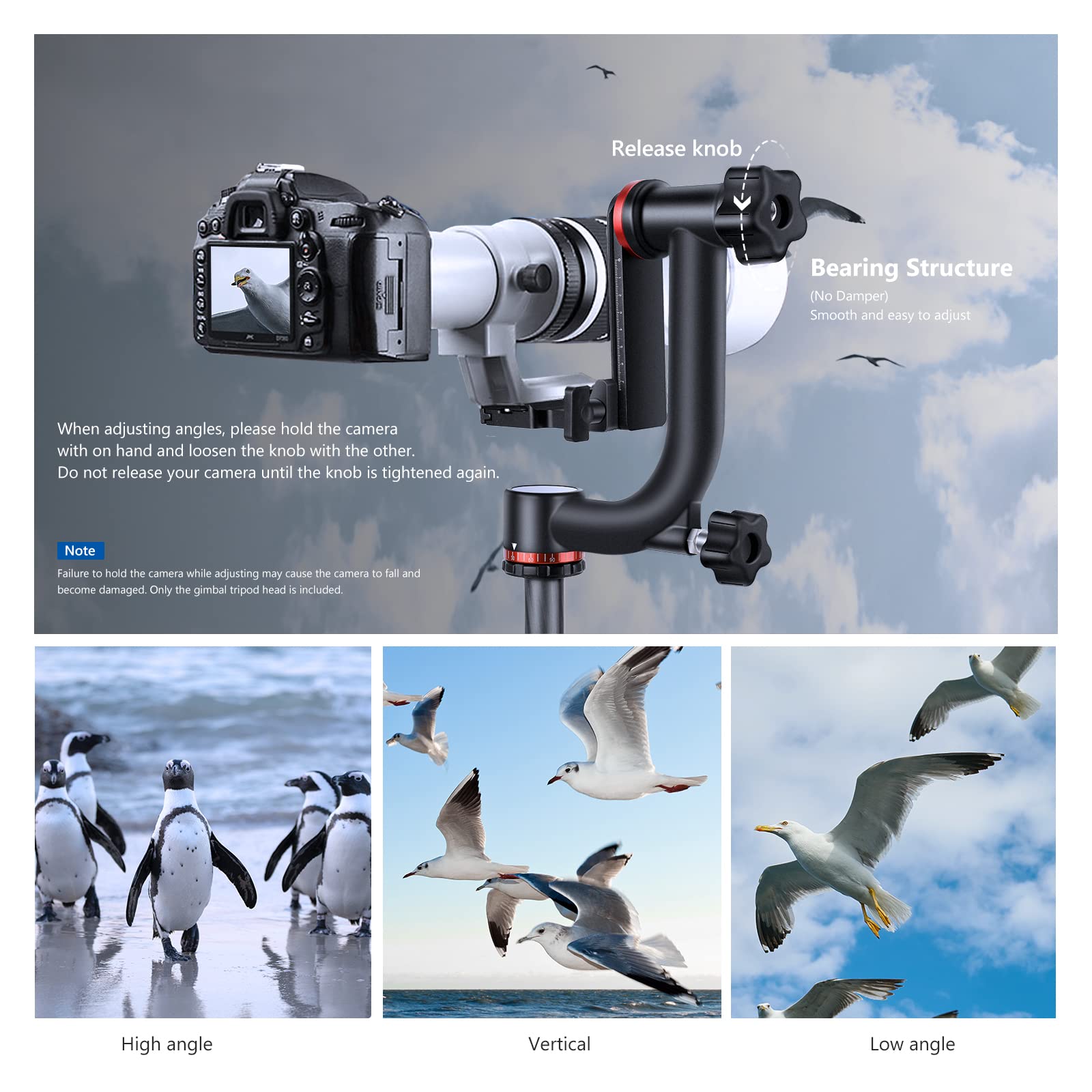 Foto 2 | Cabezal De Trípode Gimbal Neewer Gm101, Aleación De Aluminio, 13,6 Kg - Venta Internacional.