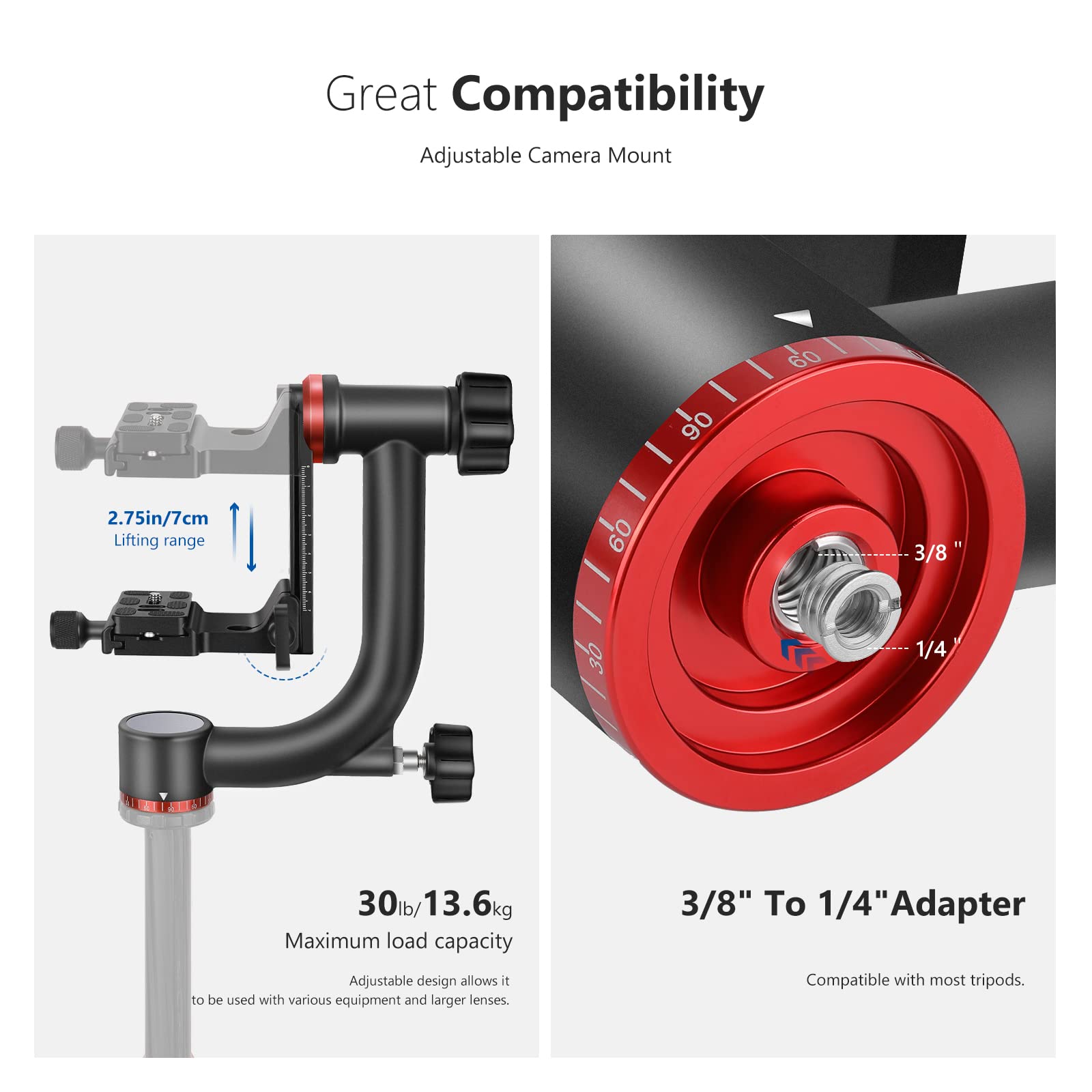 Foto 6 pulgar | Cabezal De Trípode Gimbal Neewer Gm101, Aleación De Aluminio, 13,6 Kg - Venta Internacional.